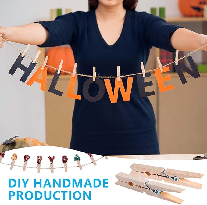 SenseYo 300 Pcs 1.9 Inch Wooden Clothespins Clips - Image 6
