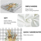 Spring Hand Towels, 2 Packs Buffalo Plaid Easter Bathroom Towels Soft - Image 3