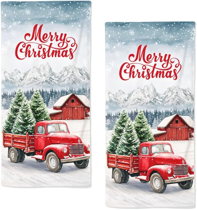 Christmas Hand Towels for Bathroom by qiuhuang