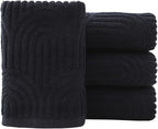 Pidada Hand Towels Set of 4 Striped Pattern 100% Cotton Absorbent Soft by Pidada