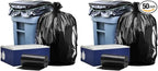 Plasticplace 64-65 Gallon Black Trash Bags, Heavy Duty Toter Can Liners by Plasticplace