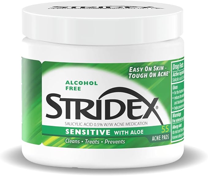 Stridex Sensitive with Aloe, Alcohol Free, 55 Soft Touch Pads by Stridex