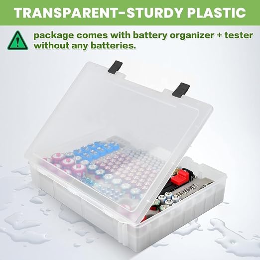 Battery Organizer Storage Holder- Batteries Case Containers Box - Image 2