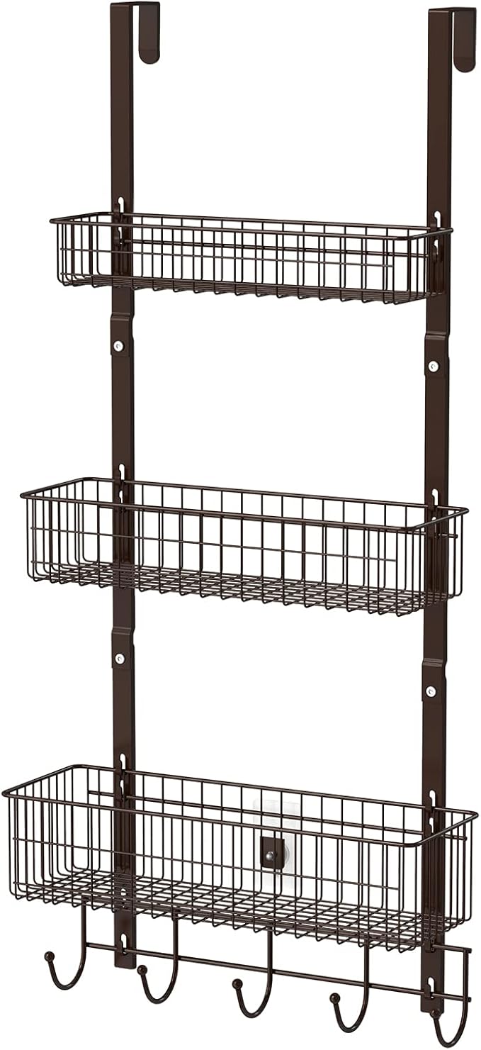 Over the Door Basket Organizer 3 Tier Hanging Basket Door Shelf Rack Heavy Duty by ETELI