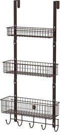 Over the Door Basket Organizer 3 Tier Hanging Basket Door Shelf Rack Heavy Duty by ETELI
