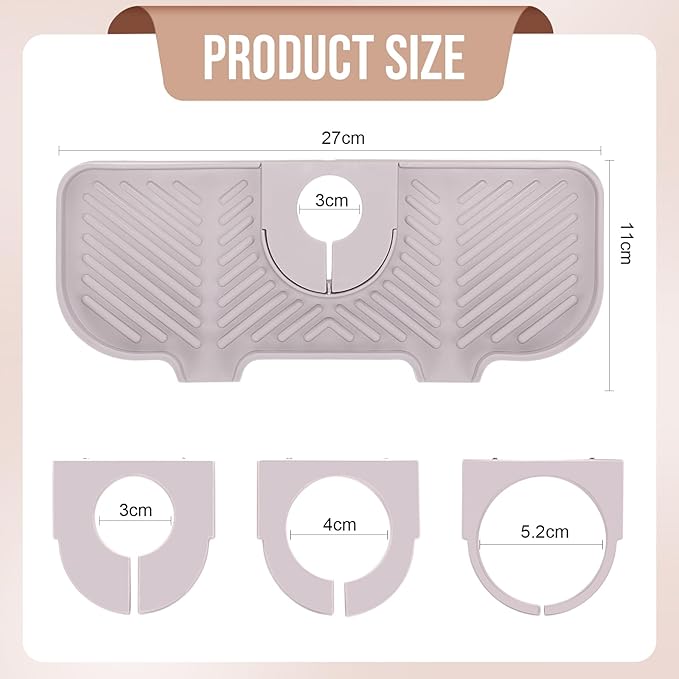2 Pcs Silicone Faucet Splash Guard 10.6 ” x 4.3” Kitchen Sink Splash Guard - Image 2