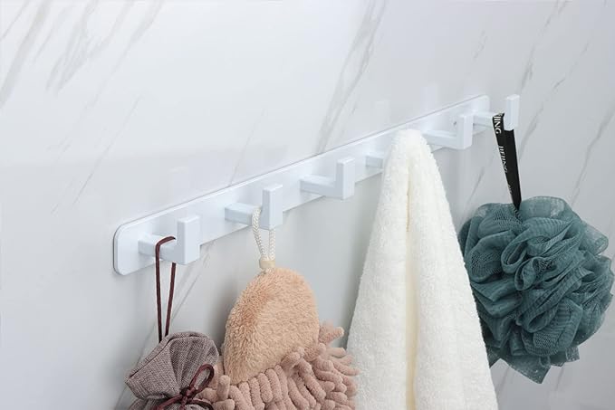Coat Rack, Heavy Duty Stainless Steel 6 Tri Coat Hook Hanger, Wall Mounted - Image 2