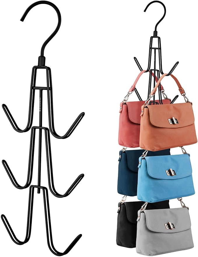 ZEDODIER Purse Organizer for Closet, 3 Pack Rotatable Sturdy Purse Hanger Bag by ZEDODIER