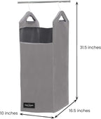 The Fine Living Co. Hanging Laundry Hamper Bag, Heavy Duty, Space Saving Closet - Image 2