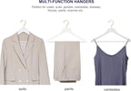 Amber Home 30 Pack Solid Wood Suit Coat Hangers, Smooth White Finish Wooden - Image 5