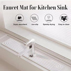Stone Faucet Mat for Kitchen Sink, 23.6'' Long Quick Drying Absorbent Diatomite - Image 4