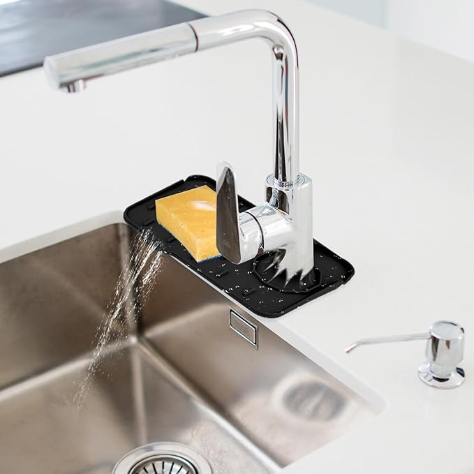 Sink Faucet Splash Guard Mat Silicone Soap Dish Pad Faucet Handle Drip Catch - Image 6