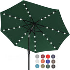 ABCCANOPY Durable Solar Led Patio Umbrellas with 24LED Lights 7.5FT (Green) by ABCCANOPY