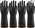 Bamllum 4 Pairs Black Rubber Dishwashing Gloves by Bamllum