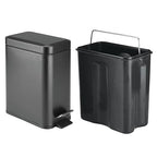 mDesign Metal Freestanding Slim Toilet Bowl Brush and Holder + Rectangle Narrow - Image 8
