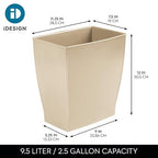 iDesign Small Plastic Bathroom Trash Can, Slim Rectangle Garbage Bin - Image 4