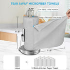 AIDEA Microfiber Cleaning Cloth Roll, Paper Towels Reusable Grey Tear Away - Image 2