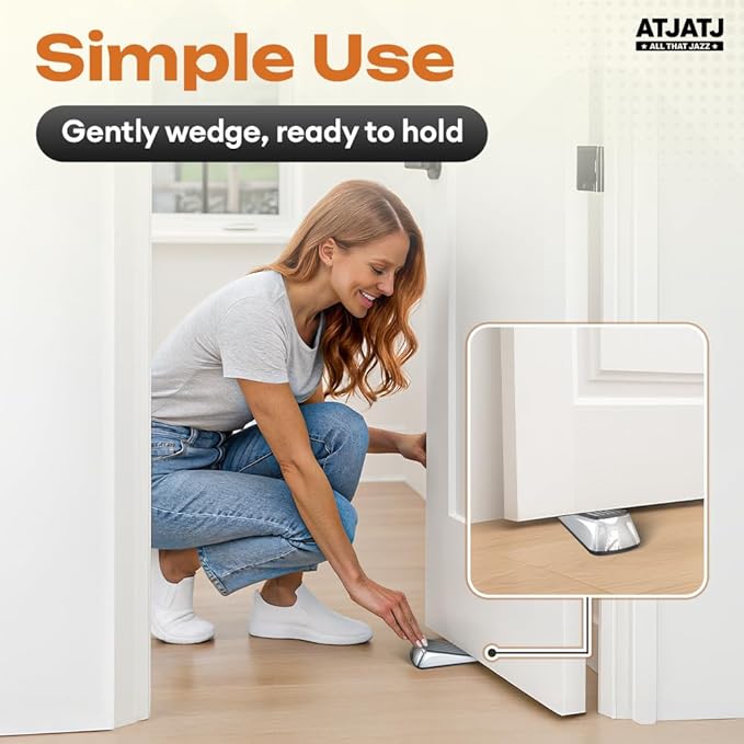 2 Packs Door Stoppers for Bottom, Rubber Wedge, Heavy Duty Doorstop for Inside - Image 3