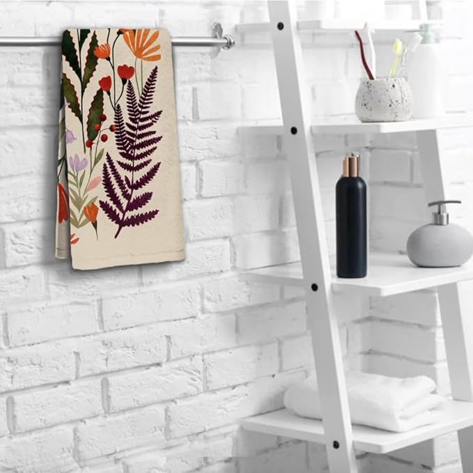 Floral Hand Towels for Bathroom, 2 Packs Decorative Boho Kitchen Towels 28.7 x - Image 5