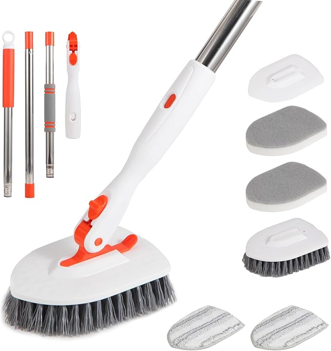 Floor Scrub Brush 3 in 1 Tub Tile Floor Scrubber Brush by HaetFire