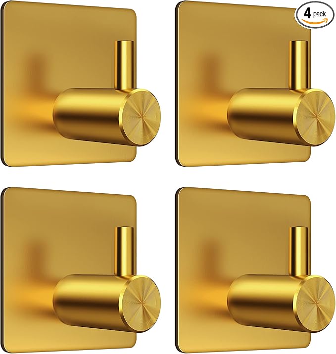 VIS'V Adhesive Towel Hooks, Waterproof Shower Wall Stick on Hooks by VISV