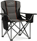 FAIR WIND Heavy Duty Camping Chair, Oversized Padded Folding Chair for Big and Tall (450lbs), Extra Wide Seat with Integrated Cooler & Storage Pocket, Adjustable Lumbar Support for Outdoor by FAIRWINDOutdoorEquipment