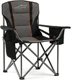 FAIR WIND Heavy Duty Camping Chair, Oversized Padded Folding Chair for Big and Tall (450lbs), Extra Wide Seat with Integrated Cooler & Storage Pocket, Adjustable Lumbar Support for Outdoor by FAIRWINDOutdoorEquipment
