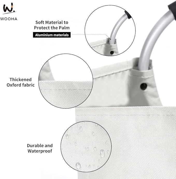 WOOHA 125L Large laundrybasket, Collapsible laundry hamper, Tall Clothes - Image 5