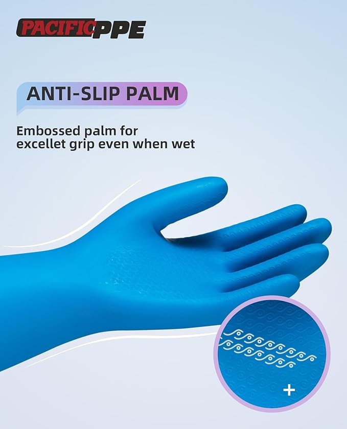 PACIFIC PPE 4 Pairs Reusable Dishwashing Cleaning Gloves - Image 4