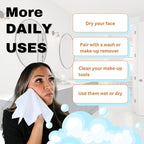 Large Disposable Face Towels, Facial Wipes, Super Soft and Thick Shaving Face - Image 3