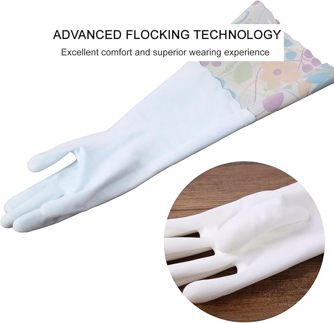 Bamllum 2 Pairs Rubber Cleaning Gloves, Household Kitchen Dishwashing Gloves - Image 2