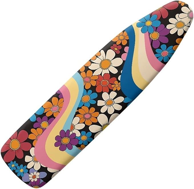 Daisy Stripe Printed Ironing Board Cover, Lightweight Breathable Ironing Board by Wanzuoeng