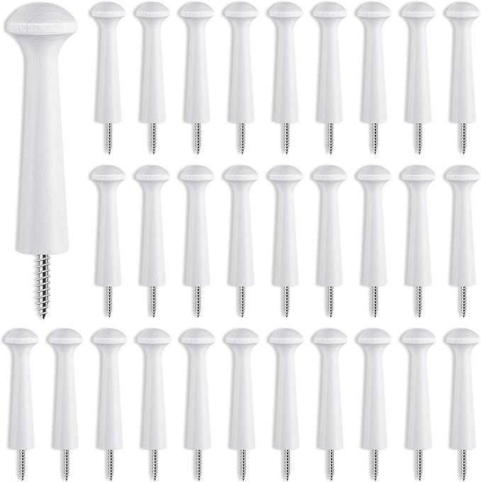 30 Pieces Wooden Shaker Peg Screw-on Pegs 3.62 Inch Long Unfinished Wood Shaker by Jetec