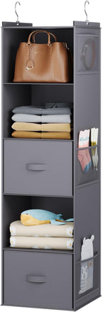 YOUDENOVA Hanging Closet Organizer, 5 Tier Hanging Closet Shelves by YOUDENOVA