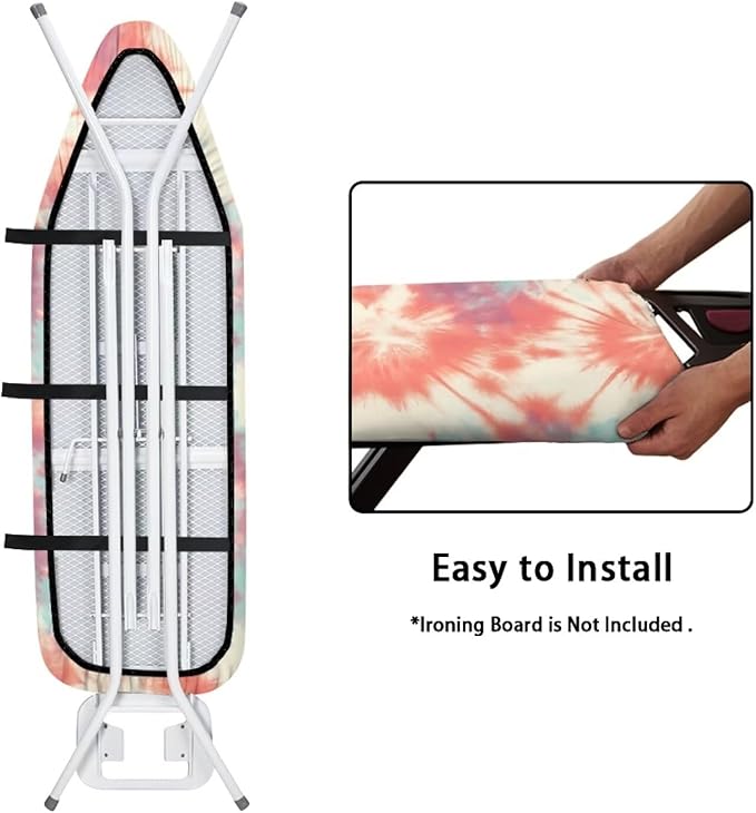 Tie Dye Abstract Steam Ironing Board Cover Pink Gradient Standard Size 15" X 54" - Image 4