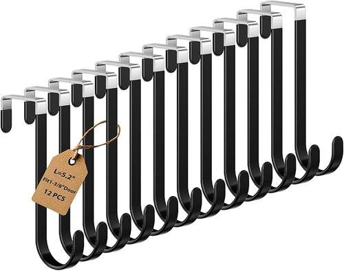 12 Pack Over The Door Hooks, Door Hanger Hook, Towel Hooks by Optish