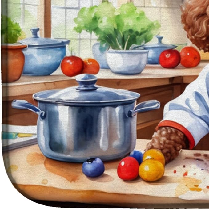 Caroline's Treasures DAC6305DDM Chocolate Poodle The Chef Dish Drying Mat - Image 4