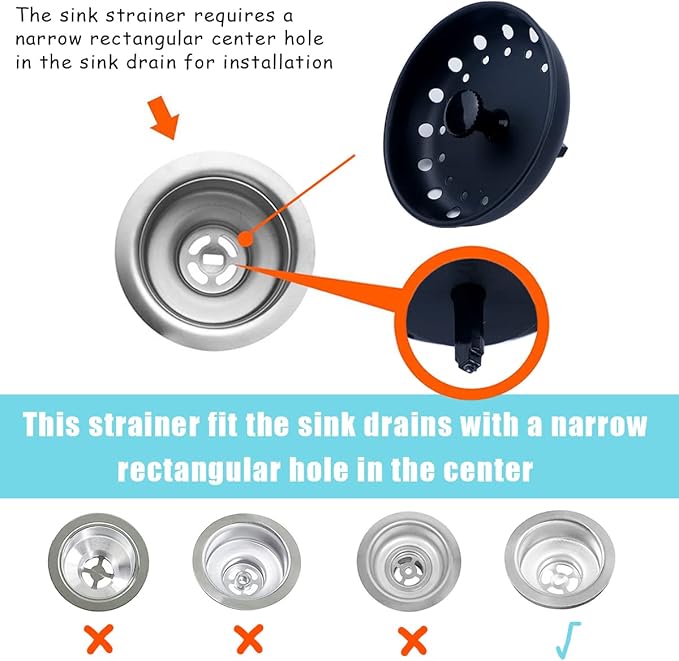 3 Pieces Kitchen Sink Stopper Strainer, 3 in 1 Kitchen Sink Basket Strainer - Image 4