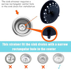 3 Pieces Kitchen Sink Stopper Strainer, 3 in 1 Kitchen Sink Basket Strainer - Image 4