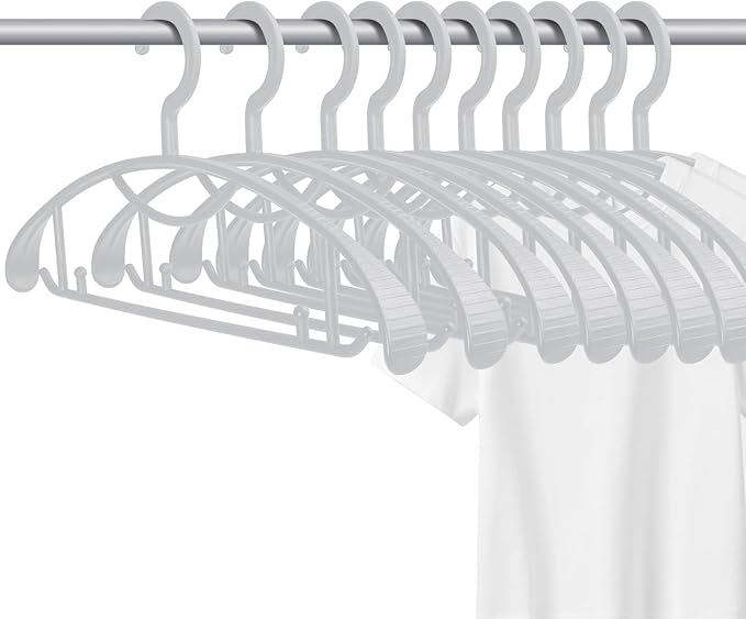 Plastic Clothes Hanger, Extra Thick Plastic Wide Shoulder Adult Slip Resistant by GEMWONDER