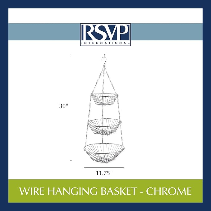 RSVP 30-by-12-Inch 3-Tier Wire Hanging Basket - Image 7
