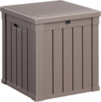 ROJIK 57 Gallon Outdoor Storage Housing Deck Box - Waterproof Patio Furniture, Garden Tools, Cushions, Pool Accessories Storage Bench with Lockable Lid and Side Handles（Grey） by ROJIK