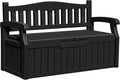 Greesum 80 Gallon Outdoor Storage Bench, Weather-Resistant Deck Box, Patio Furniture Bench for Backyard, Garden, Porch, Large Capacity Seat for Pillows Cushions Patio Accessories, Dark Black by BuynowfromGreesum