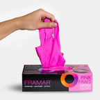 FRAMAR Pink Gloves Disposable Latex Free – Pink Nitrile Gloves Medium, Latex - Image 8