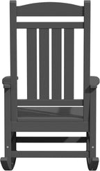 KINGYES Oversized Outdoor Rocking Chair Set of 2, HDPE Patio Rocking Chairs for Adults,Gray - Image 11