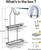YASONIC Shower Caddy Hanging, Never Rust Shower Organizer Hanging, Aluminum - Image 2