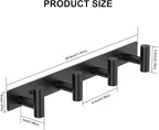 PMMASTO Coat Rack Wall Mounted, 4 "T Shaped Wall Hooks - Image 2