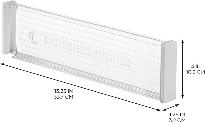 iDesign Plastic Adjustable Deep Kitchen or Dresser Drawers-Set of 8-Clear - Image 3