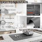 Dish Drying Mat for Kitchen Counter, Heat Resistant Drainer Mats - Image 4