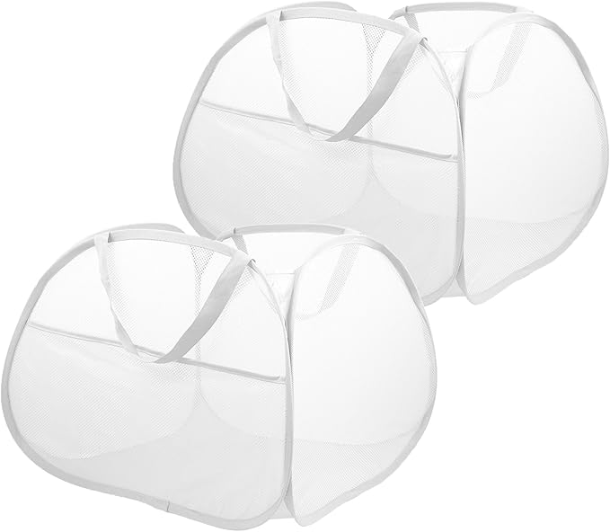 2 Pack Collapsible Laundry Baskets, 90L Large Foldable Laundry Basket, Durable by Bemkoo